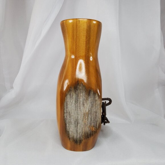 Boundry Line Rustic Handcrafted Wood Fence Post Vase 7" Dixie Wajdic, Montana - Picture 2 of 11